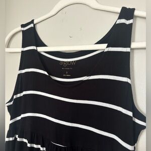 Black & White Strip Maternity Dress